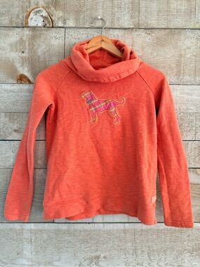 The Black Dog Coral Pullover with Plaid Dog Appliqué
